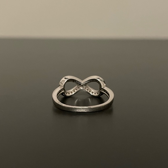 Infinity Knot w/ Cubic Zirconia Sterling Silver Ring - Picture 4 of 4